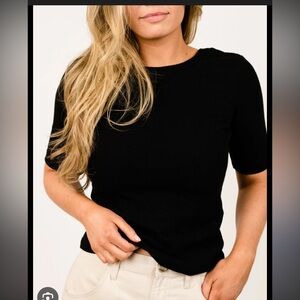 Able Christiana Scoop Back Ribbed Tee in 1X
